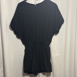 Black Short Sleeve Bubble Romper